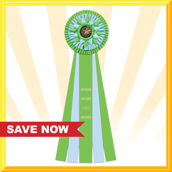 Sutton 5 Rosette Award Ribbon, 8" Top - 15% OFF - SALE
