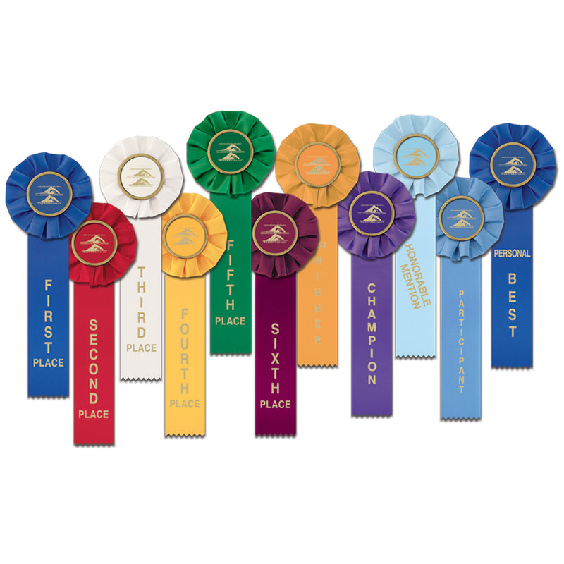 Stock Swim Rosette Award Ribbon