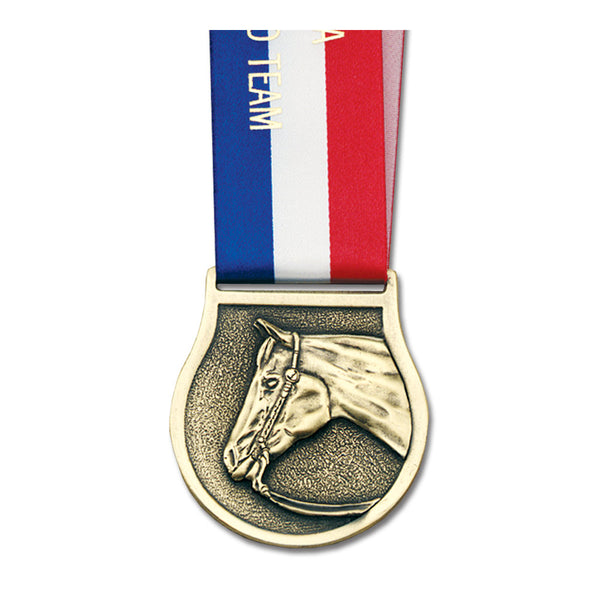 2-1/2" VX Award Medal With Specialty Satin Neck Ribbon