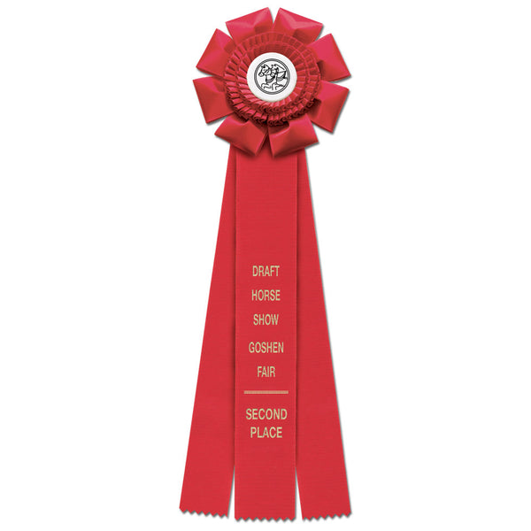 Wellfleet 3 Rosette Award Ribbon, 6-1/2" Top