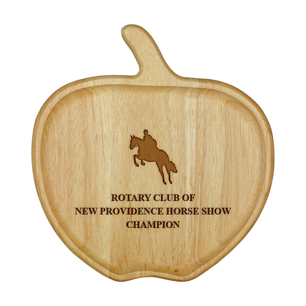 9" Wooden Apple Award Dish